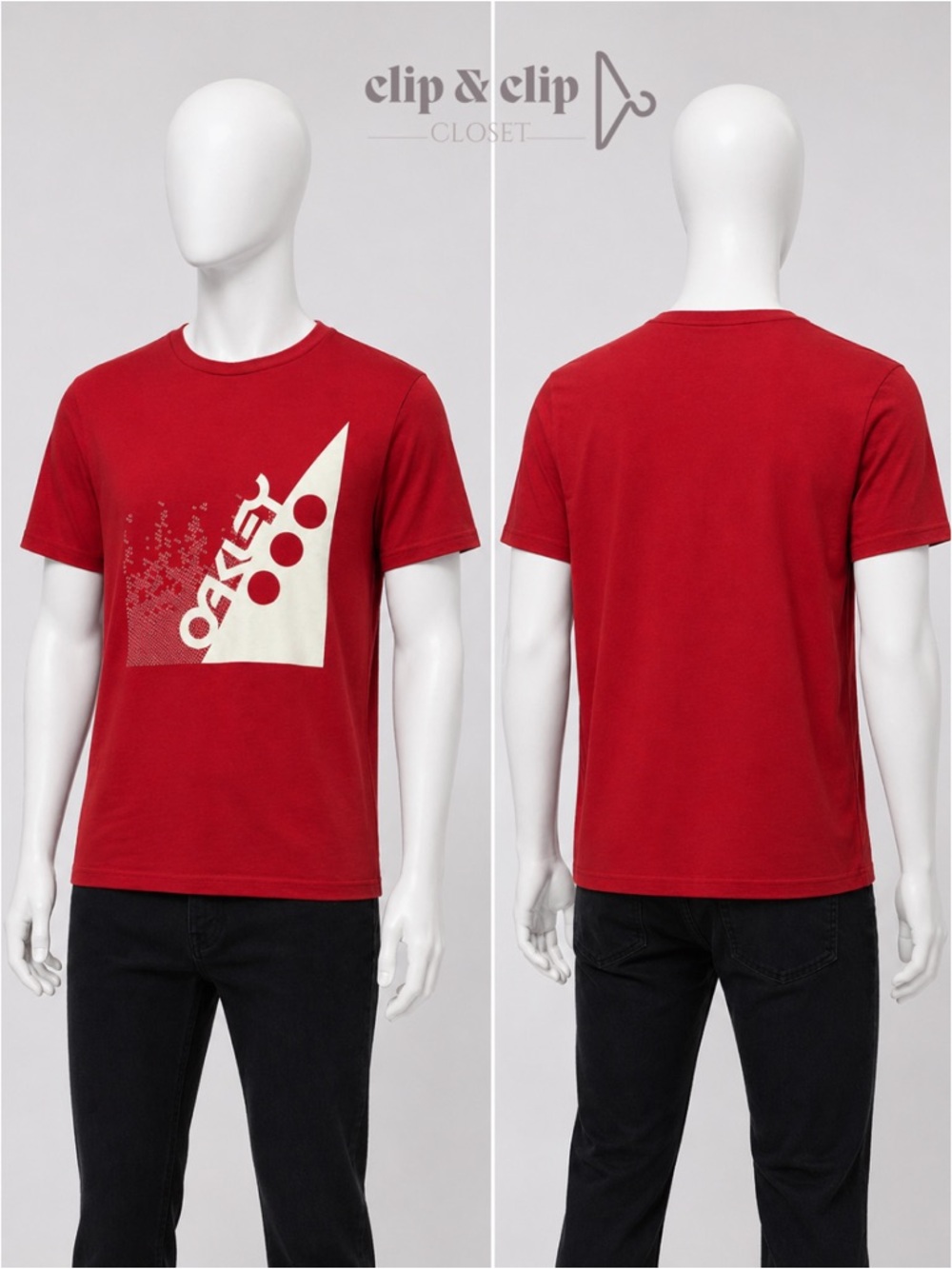 Men’s Oakley Red T-Shirt — Regular Fit Logo Print